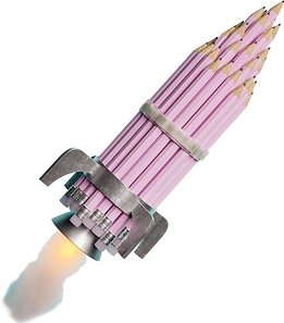 rocket made out of pencils