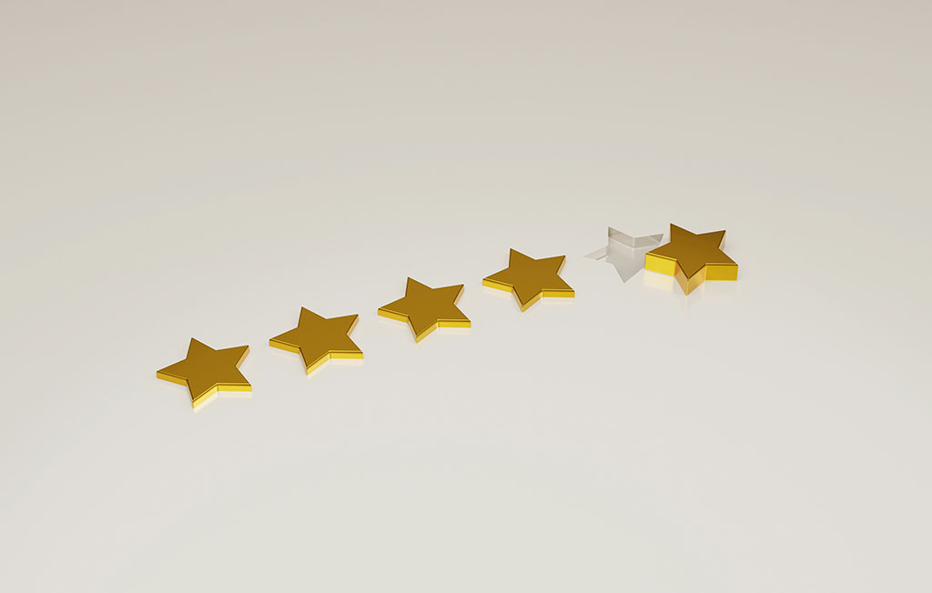 5 stars lined up